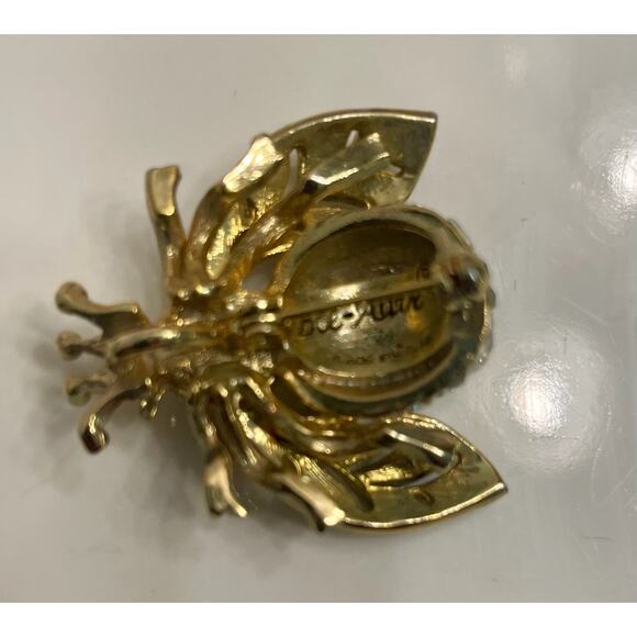 Bee Brooch Pin Gold Tone Rhinestone Insect Jewelry Sparkle Wings Statement Gift - Picture 4 of 6